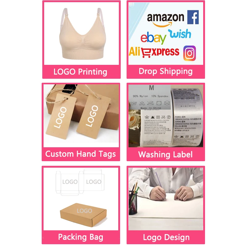 LOGO Custom Comfort Wireless Front Open Maternity Pregnancy Women Windows Sports Seamless Breastfeeding Nursing Bra for Women