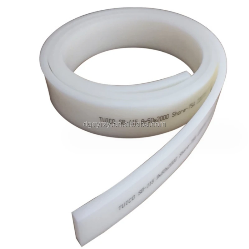 75 Durometer TUICO White Silk Screen Printing Squeegee with Wooden Handle for Textile Printing