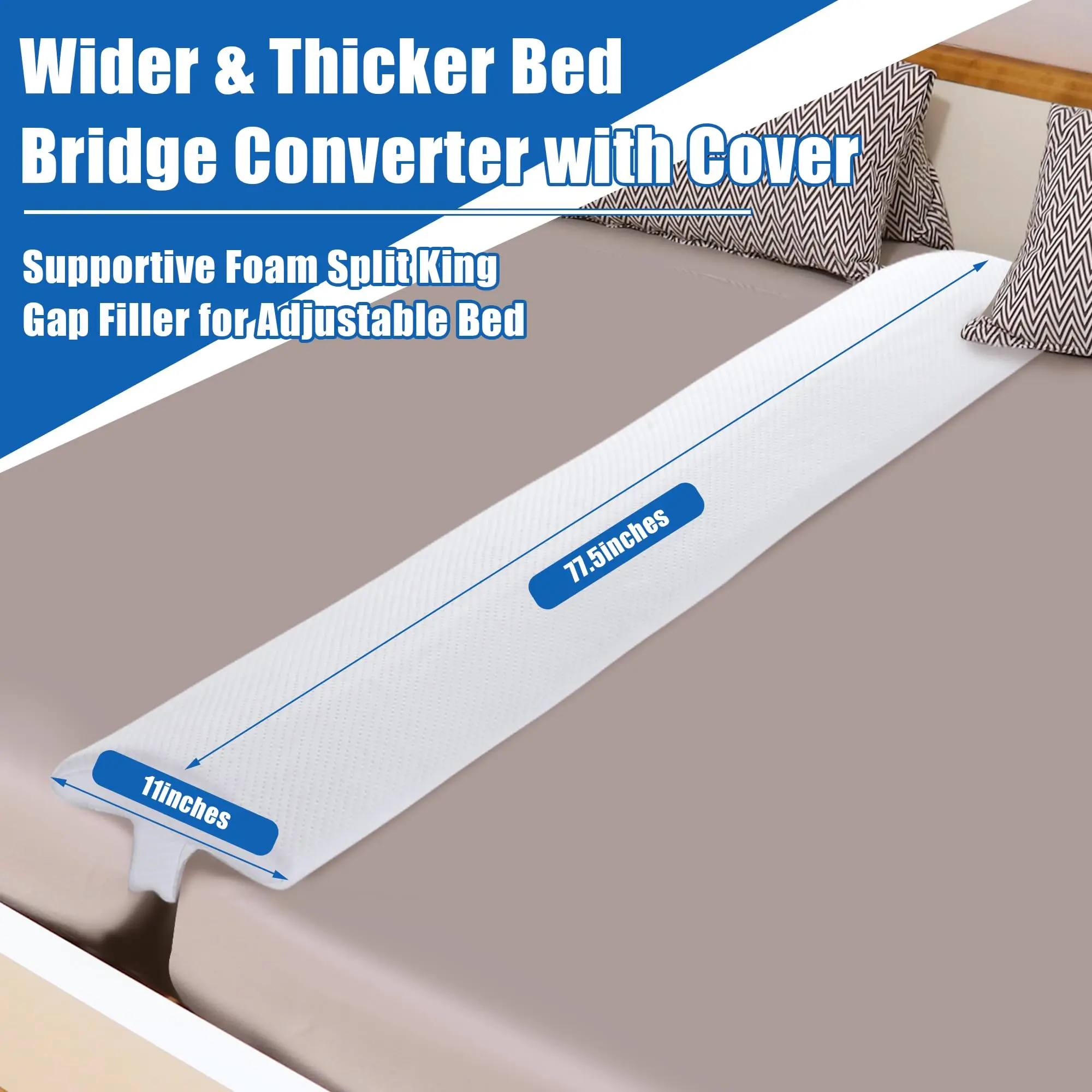 Twin to King Bed Converter Kit Foldable Foam Mattress Adjustable Bed Connector Stayover Gap Filler Split King Bed Bridge Support