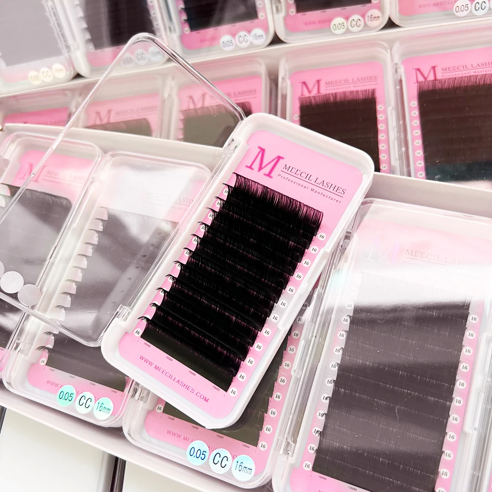 Full Mink Cashmere Dark Matte Russian Mixed Fluffy Volume Handmade Lash Trays Volume Eyelashes wholesale