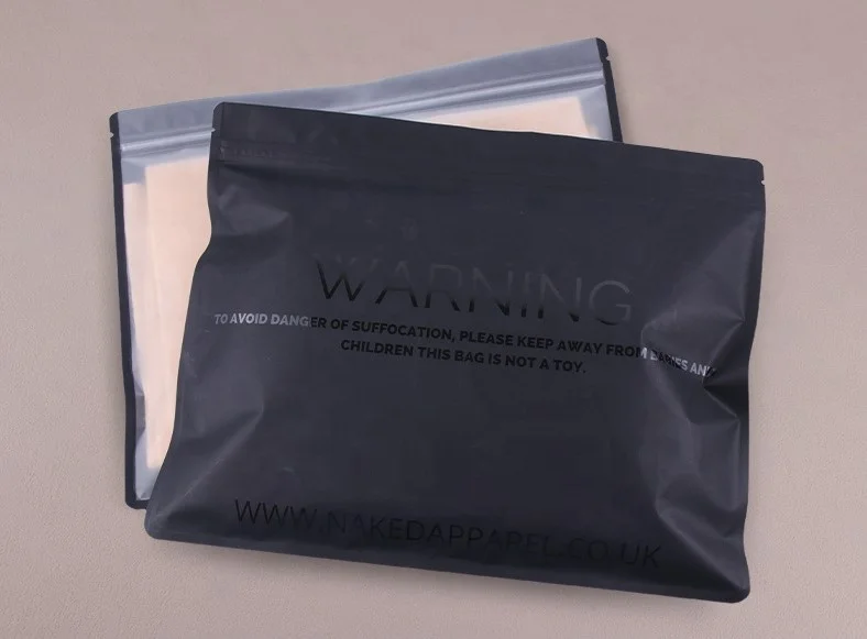 Plastic bag packaging frosted zipper bag clear plastic bag custom size logo design