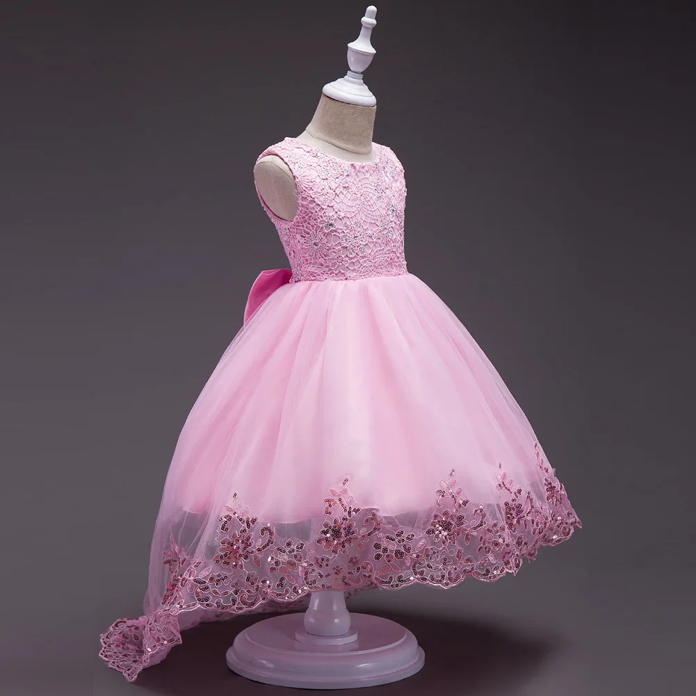 European Style Girl Wedding Dress For Kids Lovely Birthday Party Tutu Dresses For Girls 2-12 Years Old Sleeveless