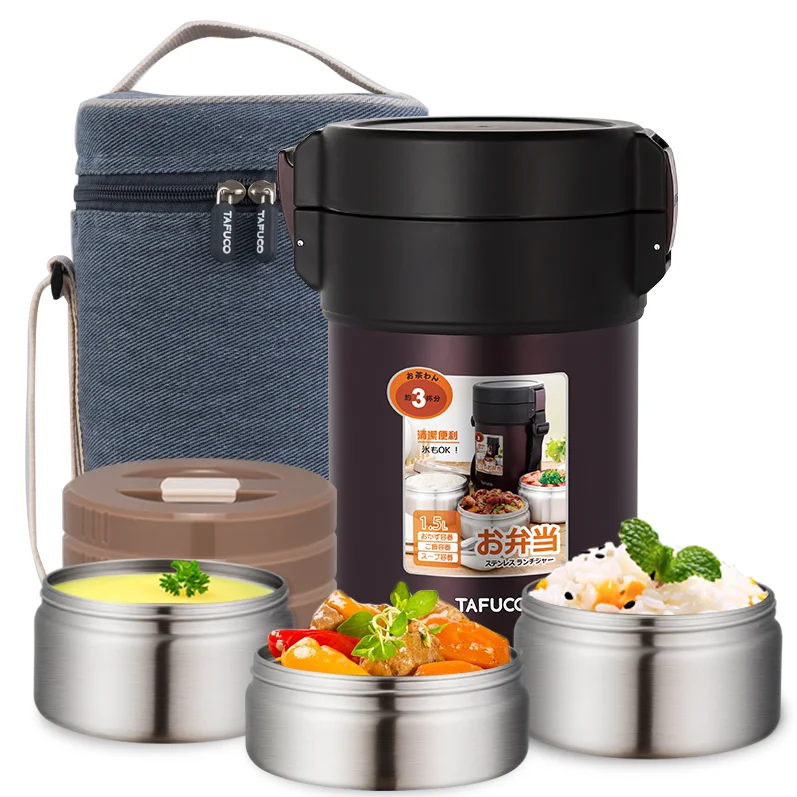 Eco Friendly lunch box Stainless Steel keep hot 24 hours Thermo Lunch Box for food storage container 1.5L 3
