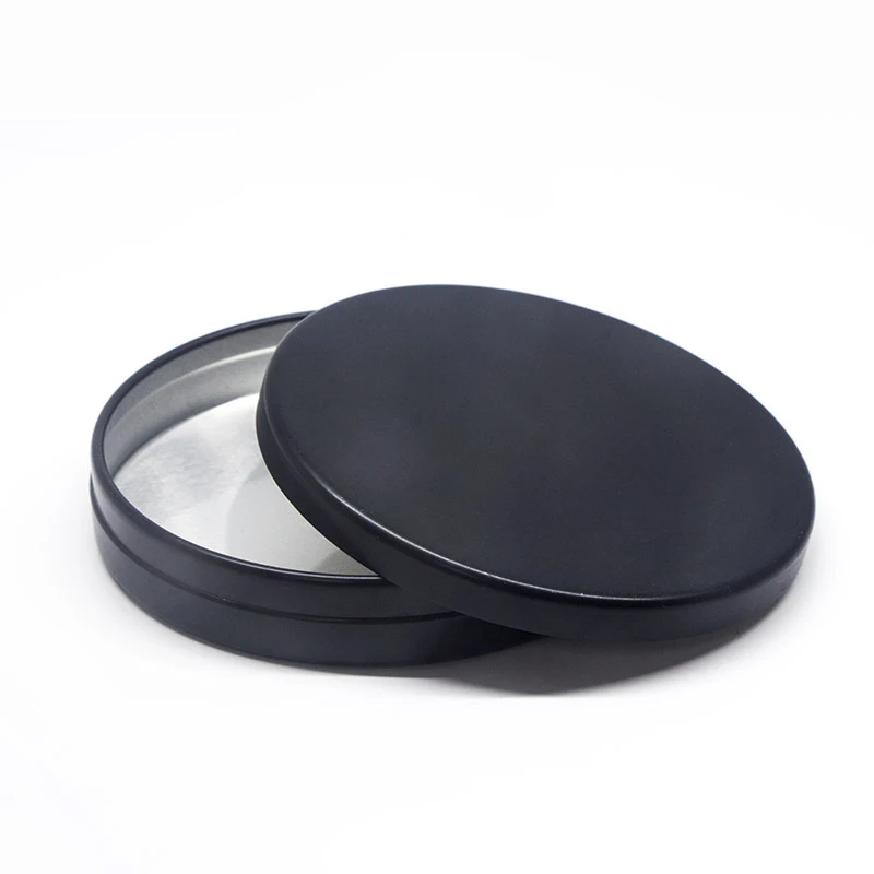 
Different size matte black color aluminum cosmetic round jar for pomade 