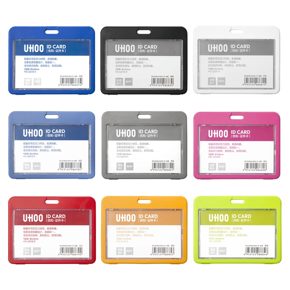 Custom Gift Dual-Sided Transparent Acrylic Badge Card Holder with Lanyard Work & Credit Card Use Custom Logo Aluminium Material