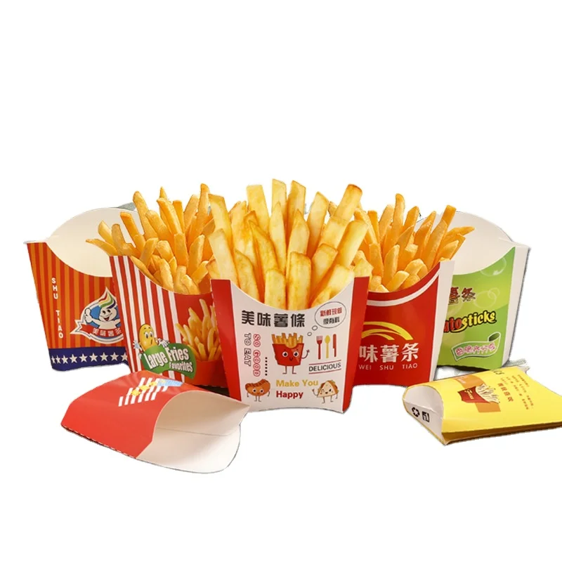 Food Snacks Store Custom Logo Take Away Potato Fish And Chips Box Packaging French Fries Box