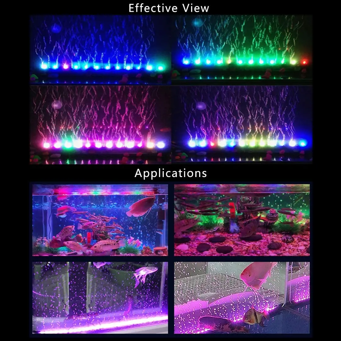 Fish tank LED bubble light colorful light with aquarium remote control color-changing diving light