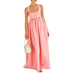 High Quality Custom Causal Sexy Empire Sundress Square Neck Backless  Women Gowns Party Evening Club Night Maxi Long Dresses