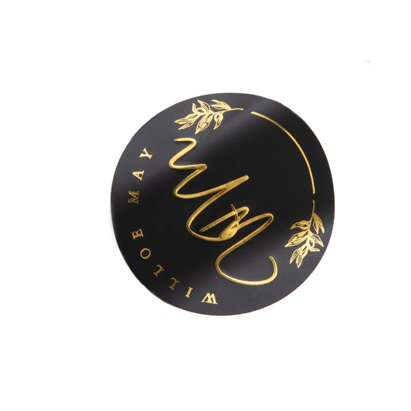 Custom Roll Waterproof Cosmetic Products Glass Plastic Packaging Bottle Gold Foil  Emballage Label For Bottle