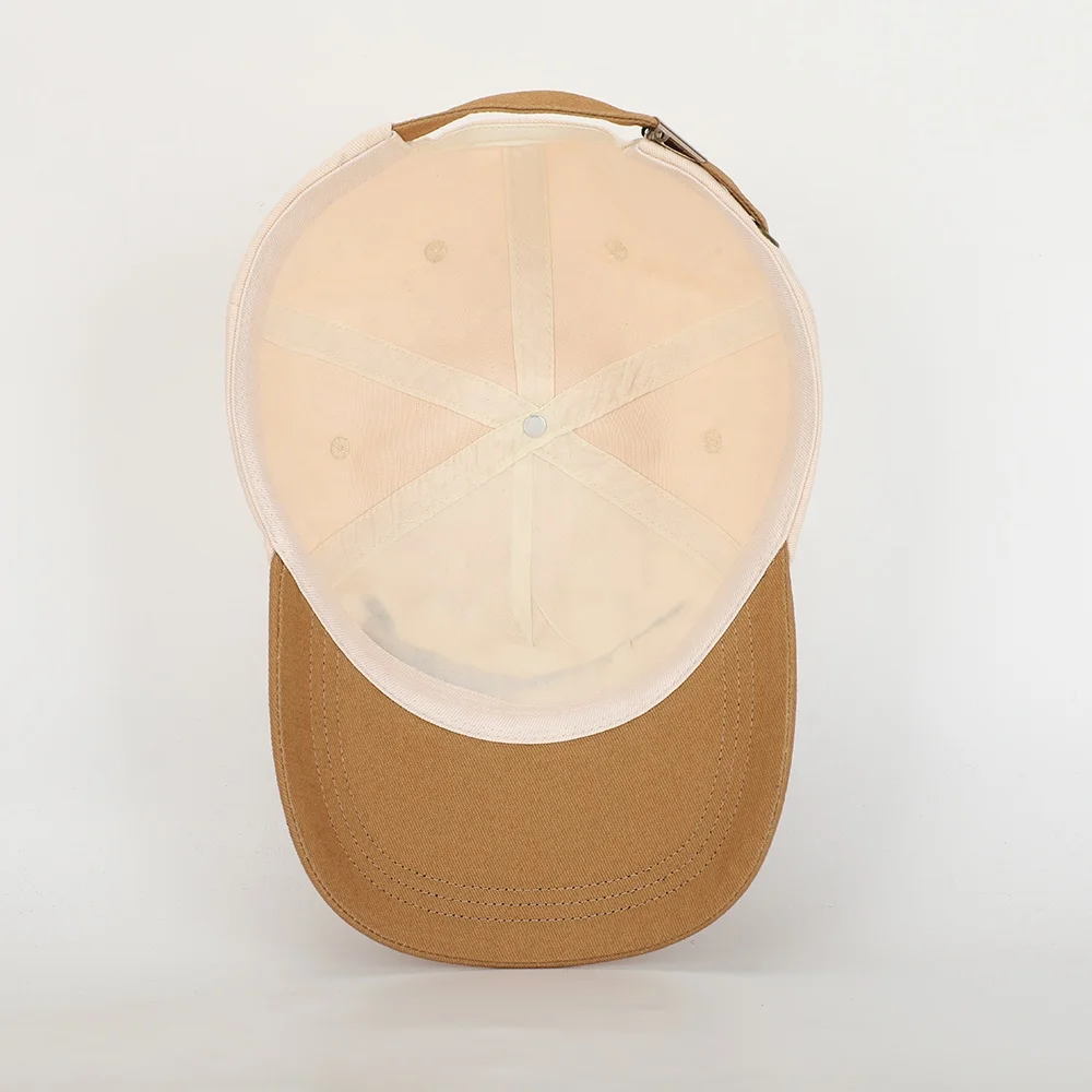 Wholesale Custom Oem Factory High Quality Animal Embroidery Logo 5 Panel Sport Hat,Beige Cotton Gorras,Trendy Baseball Cap Hat