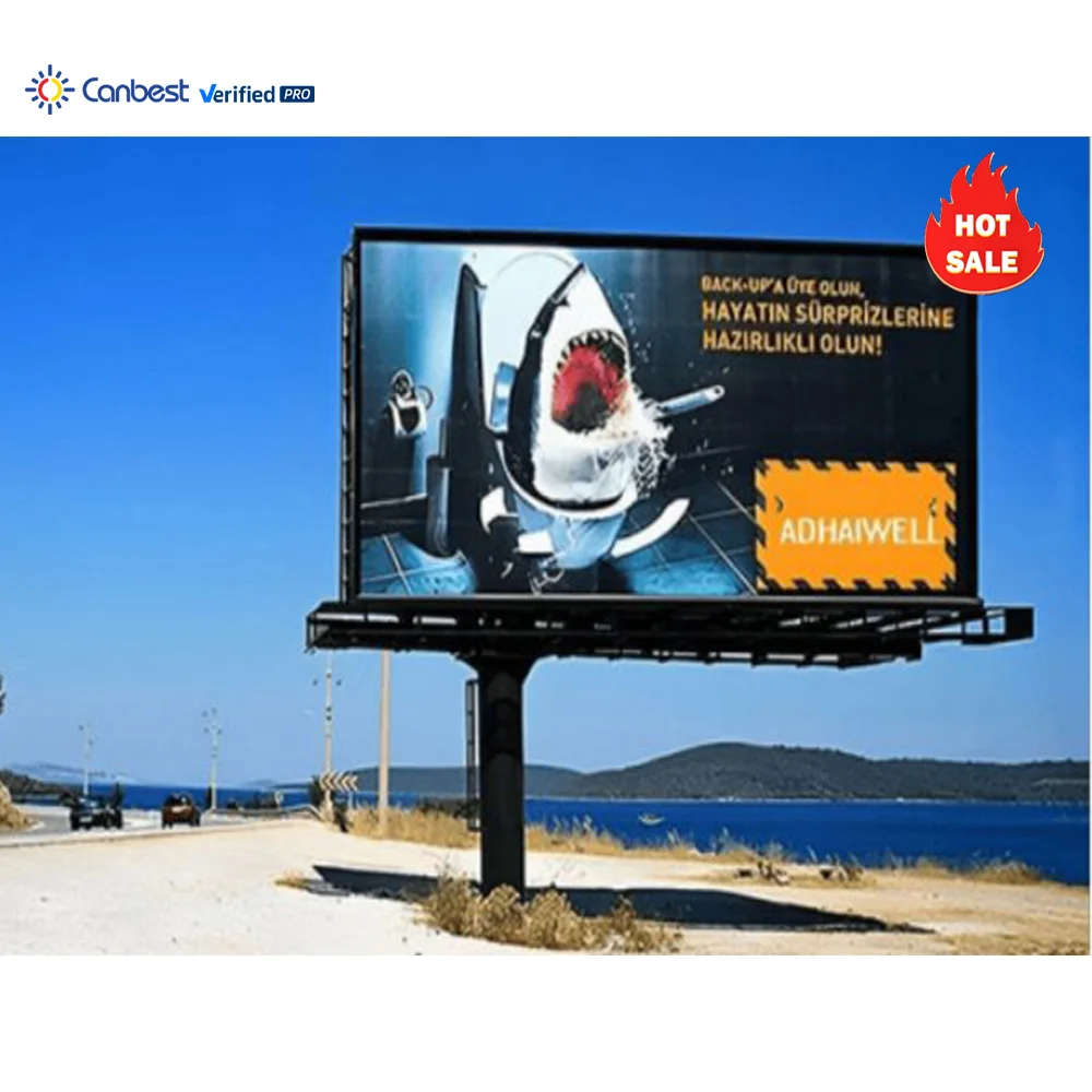 P5 P6 P8 P10 Common Energy Saving Aluminum Outdoor Fixed Advertising Building Led Display Screen Street Digital Billboard Sign