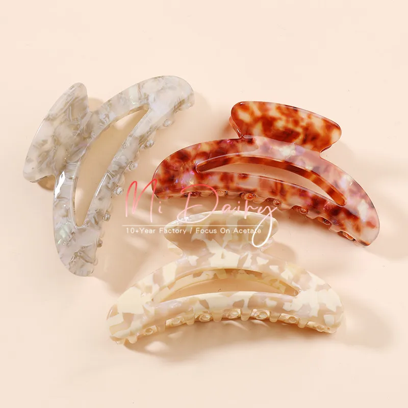 MiDairy CUSTOM LOGO 3000+ COLORS  Acetate acrylic Hair Claw Crab Clamp Jaw Clip hair grips hair Decorative ornament