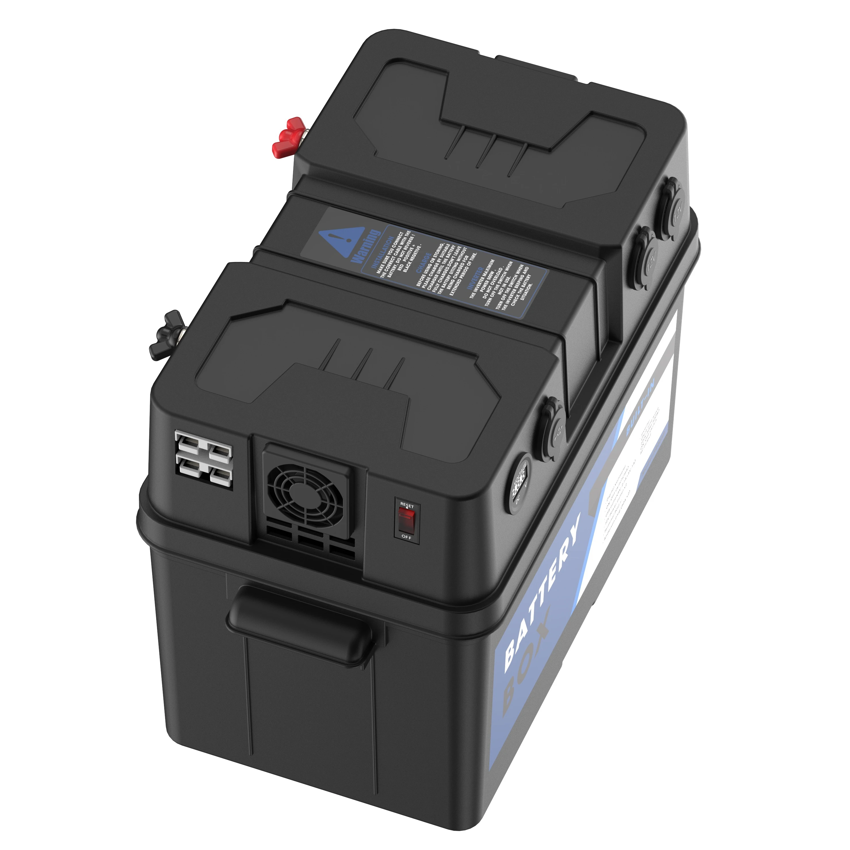 Outdoor Camping 110V 60HZ Battery Box 12V Portable Battery Box with 300W Inverter