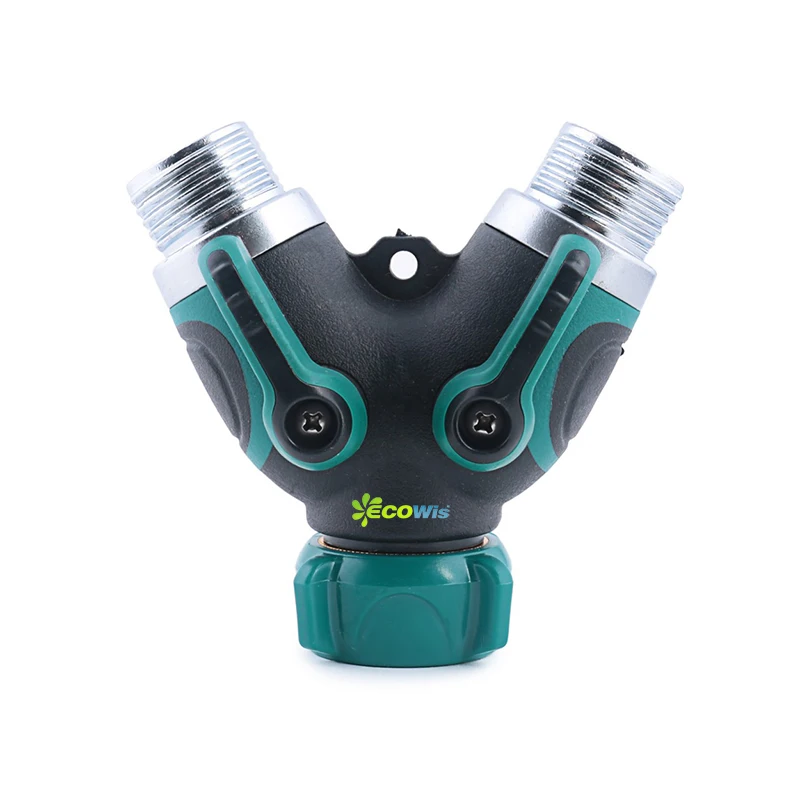 Garden 2 way Water Hose Splitter Valve Irrigation Hose Tap Water Pipe Splitter Connector