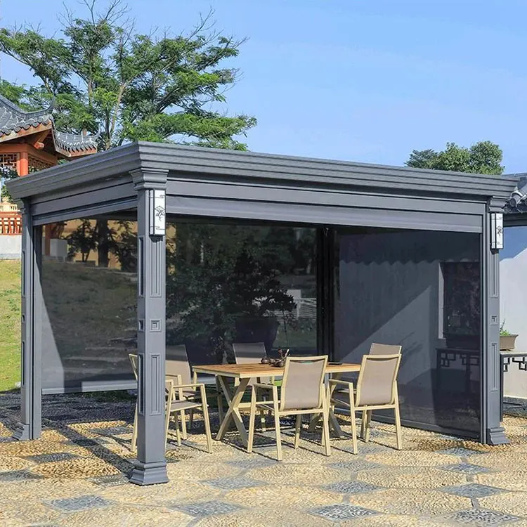 Best Price Aluminum Pavilion Waterproof Aluminum Alloy Coated Electric Smart Blinds