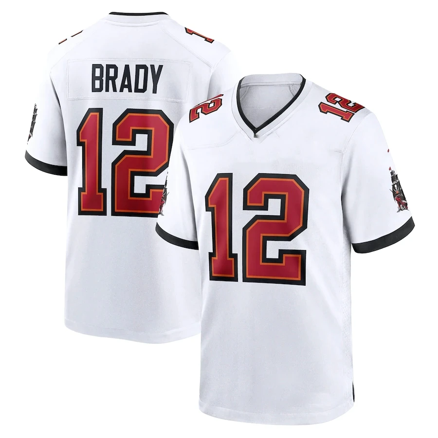 Buccaneer Red Game 12 Brady 87 Gronkowski 13 Evans Stitched American Football Jersey Custom Tampa Bay City Team Club Uniform