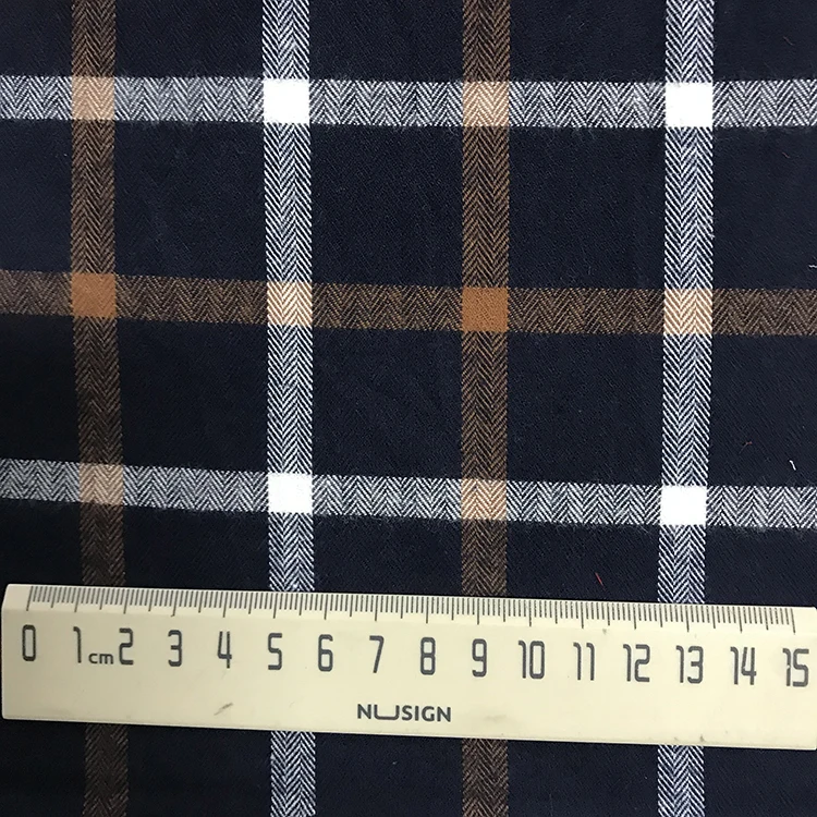 China manufacture factory Yarn Dyed 100% Cotton Flannel/Brushed Twill Check/Plaid Fabric