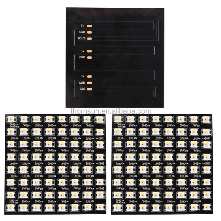Bendable 8x8 sk6812 rgbw led dot matrix  p10 programmable led board