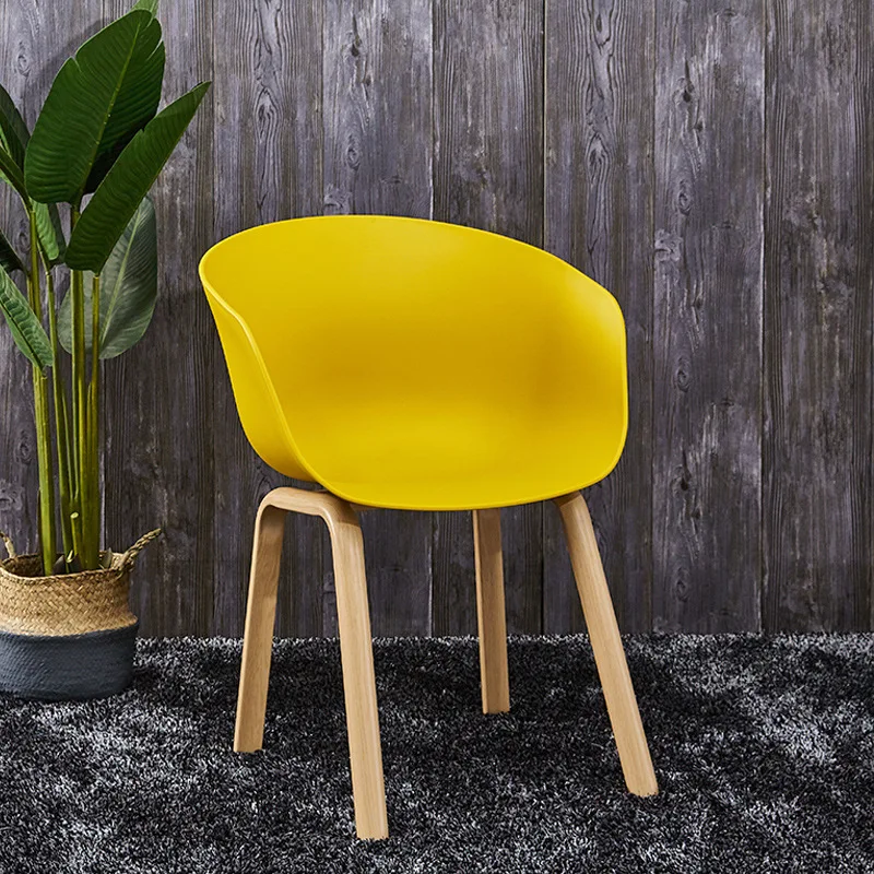 white color plastic cross wooden leg waiting room chair