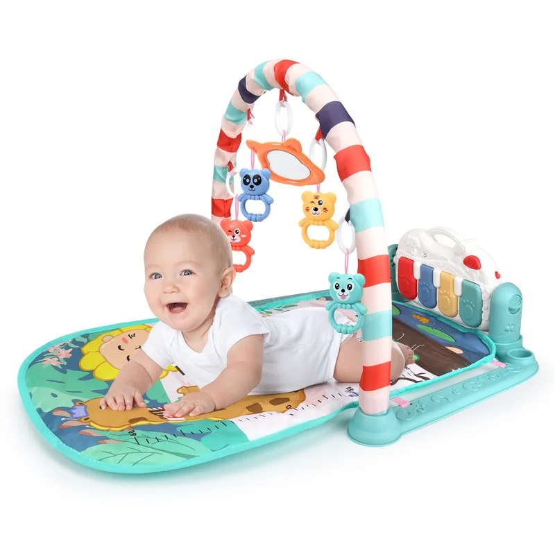Comfortable Baby Skin-Friendly Colorful Animal Play Mat Baby Activity With Music Piano Game Toy For Newborn Baby