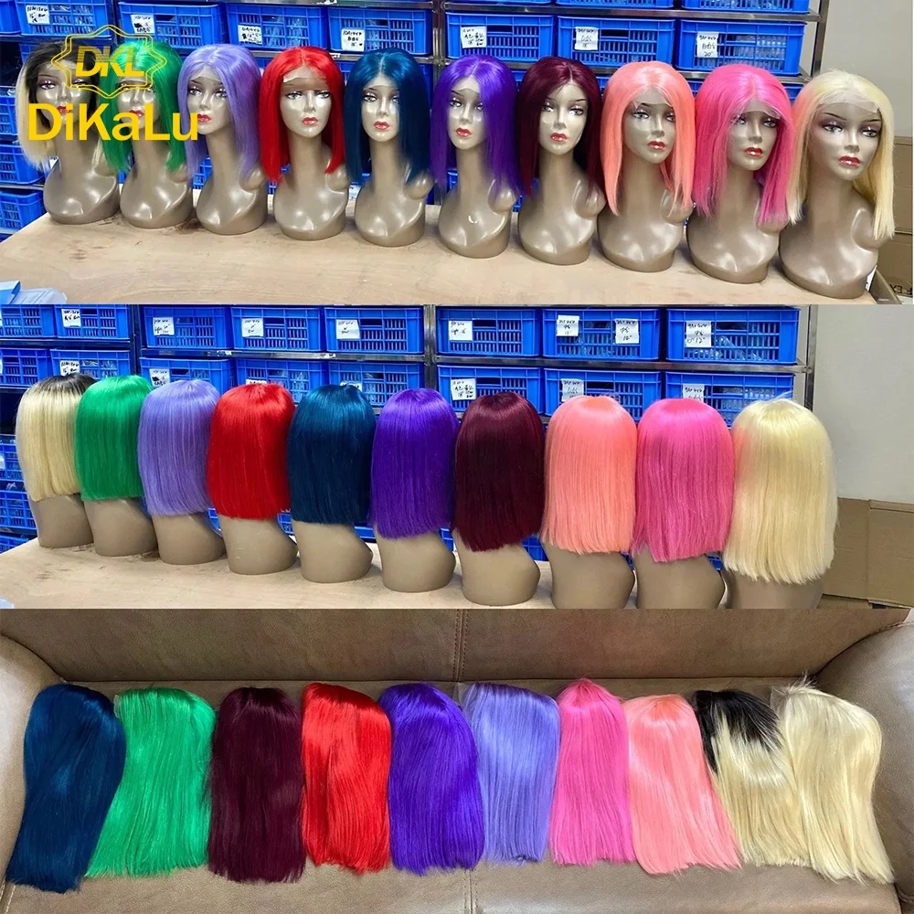 Double Drawn Hd Lace Frontal Short Wig,Cheap Wholesale Custom Peruvian Bob Wigs Lace Front,Virgin Remy Front Lace Wig Human Hair