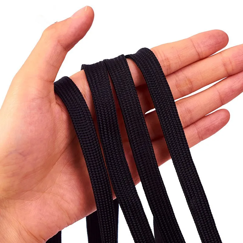 Wholesale Braided Flat 6mm 8mm 9mm 10mm  Rope 100% Polyester Draw Cord Braided Polyester Cord