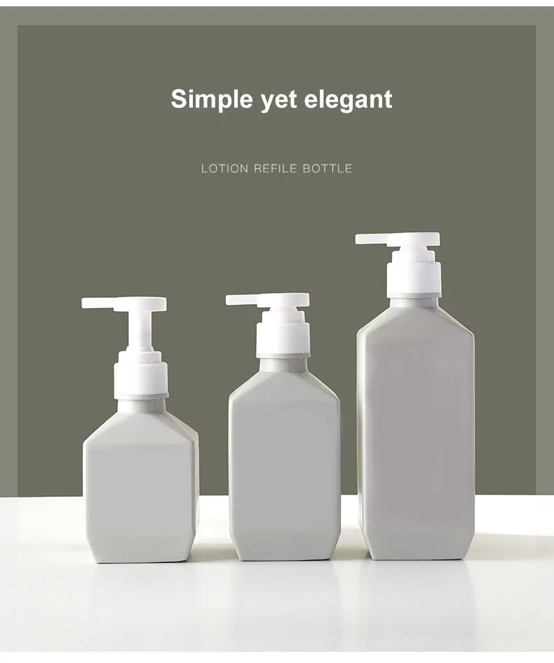 Elegant Shampoo Cosmetic Bottle Grey Plastic Binqi Foam Spray Pet Luxury Yiwu Screen Printing Factory Supplier 280ml 400ml 600ml