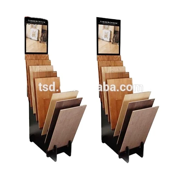 custom retail store pos wood flooring display stand,laminate flooring floorboard display shelf rack