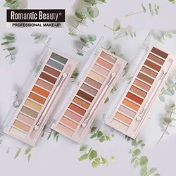Романтическая красота, 12 цветов, тени для век, макияж глаз, водостойкая минеральная пудра, мерцающие тени для век, палитра для макияжа, косметика