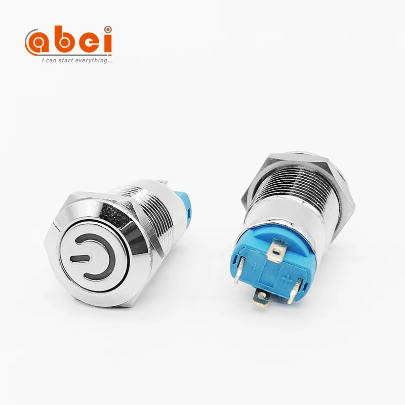 
ABEI Diameter 12mm on off For light Power led 5V 110V waterproof reset/latching Metal push button switch 