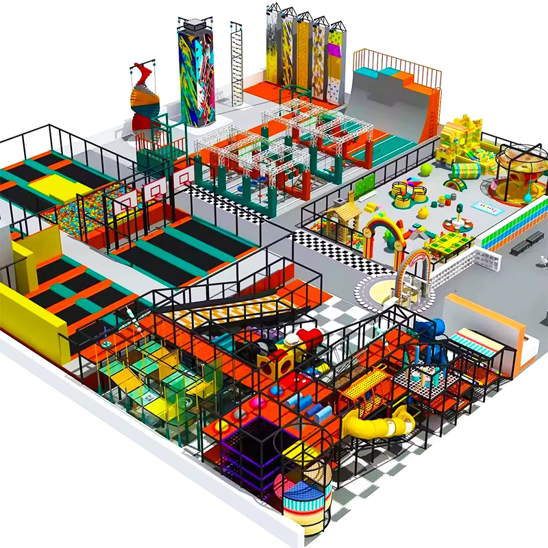 1000sqm Adventure Park Various Amusement Equipment High-End Business Large Trampoline Combined Indoor Playground Center
