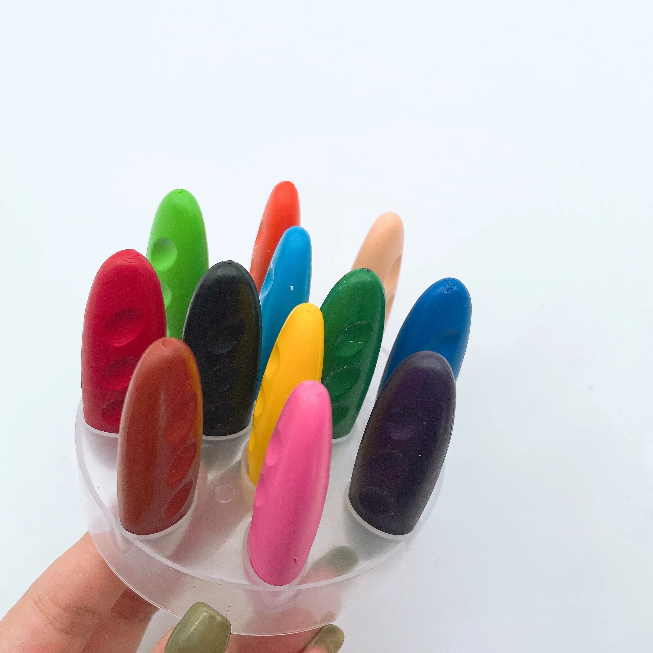 12Colors Non-Toxic Washable Safe peanut Crayons