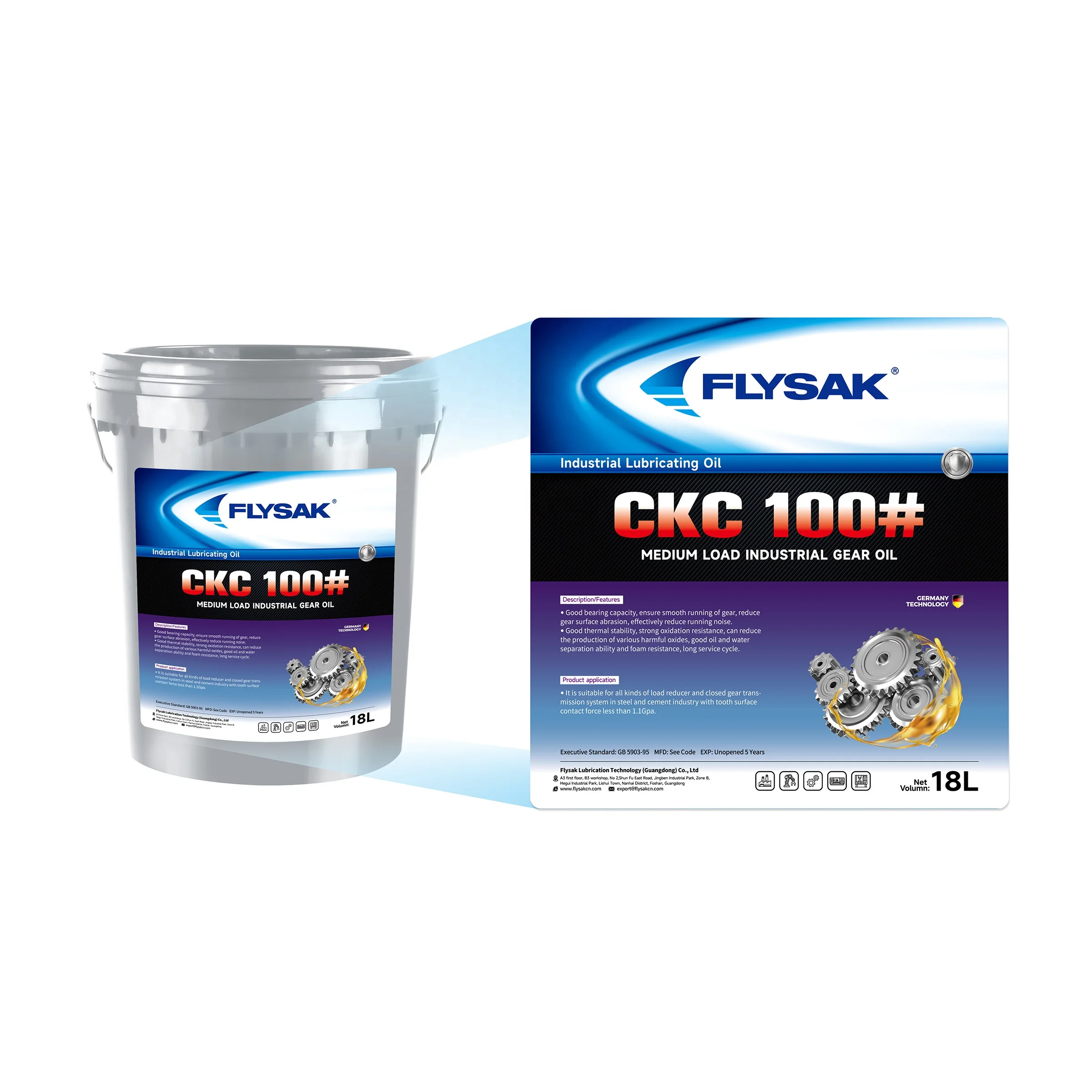 FLYSAK Manufacturer industry gear oil for wholesale L-CKC Medium Load 100#