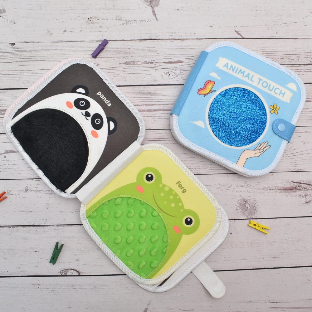 Educational Sensory Mats Book Assorted Textured Sensory Tiles Felt Educational Sensory Mats Book  for Kids and Autistic Children