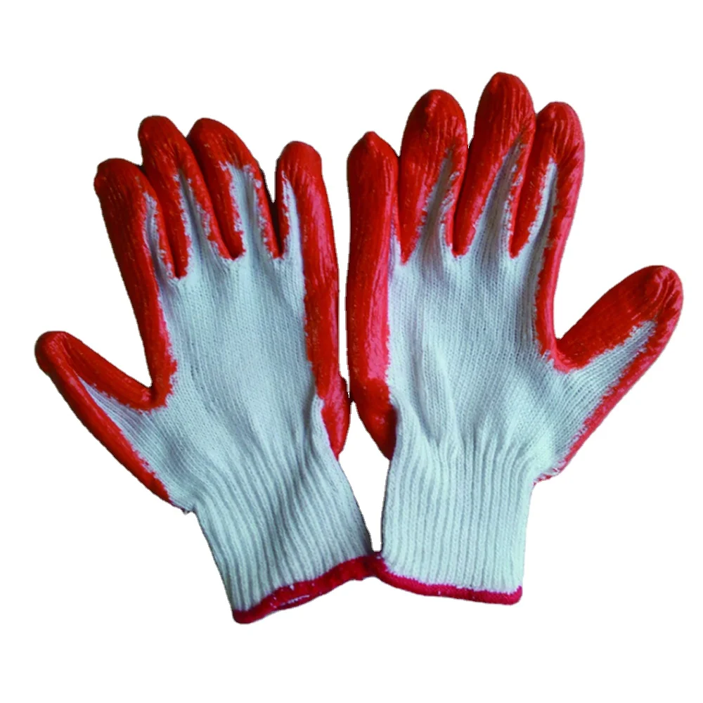 Hot Selling Anti-slip Thicken Cotton Knit Orange Latex Coated Gloves