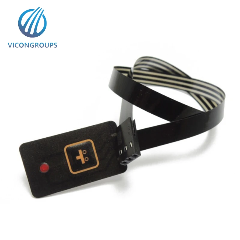 Custom Embossed Tactile One Key Membrane Switch/Keypad/Keyboard With Backlight LED