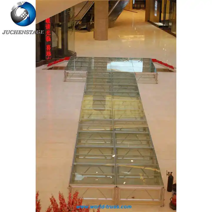 wedding Banquet Stage Portable Assemble concert podium glass floor transparent acrylic stage platform
