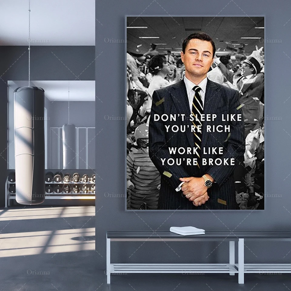 Wolf Of Wall Street Leonardo Dicaprio Motivation Quote Posters Wall Art Canvas Painting Print