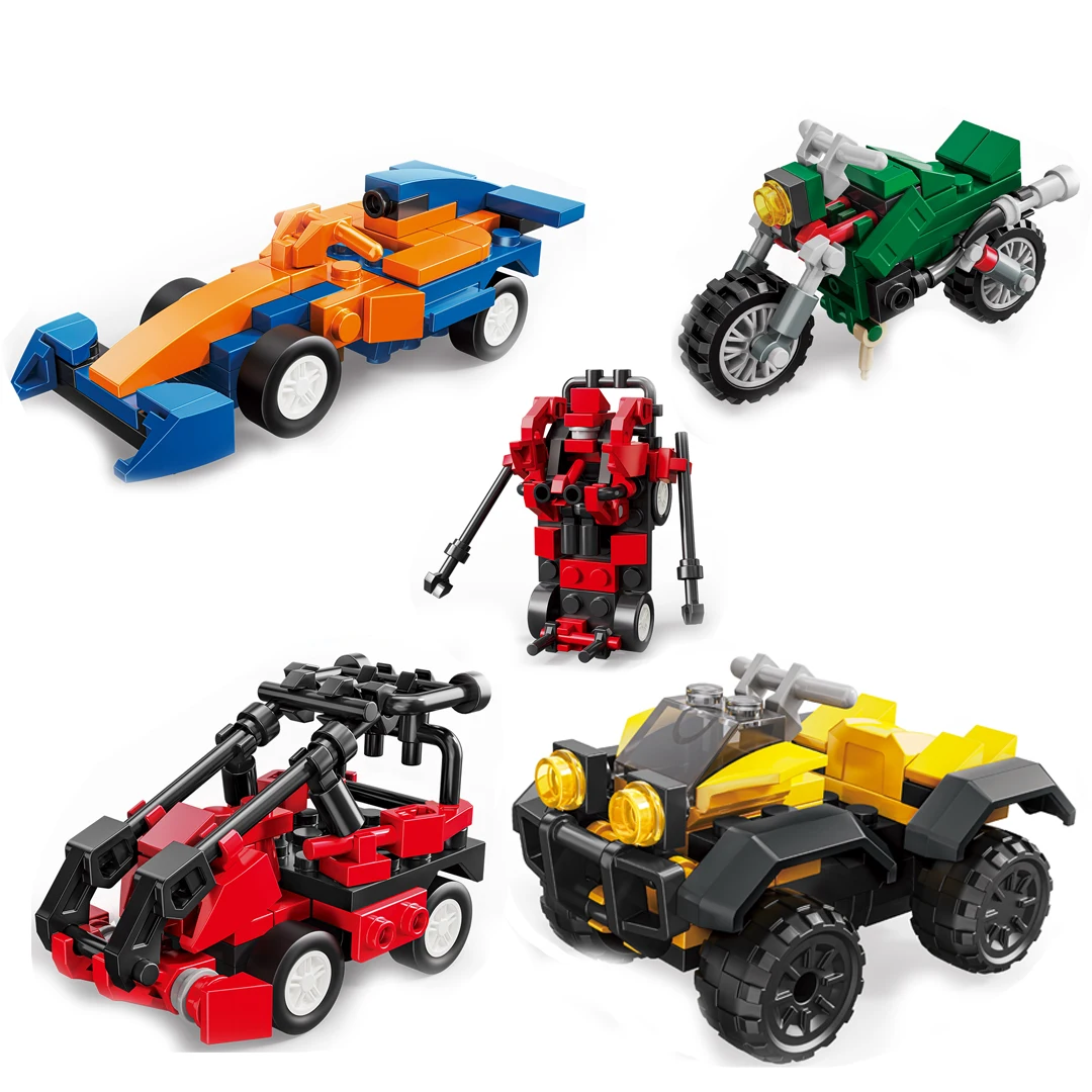 Educational Creative Car Vehicle Sport Blocks 42-65 PCS Racing Building Blocks Toy Plastic Assembly Build Blocks Toy