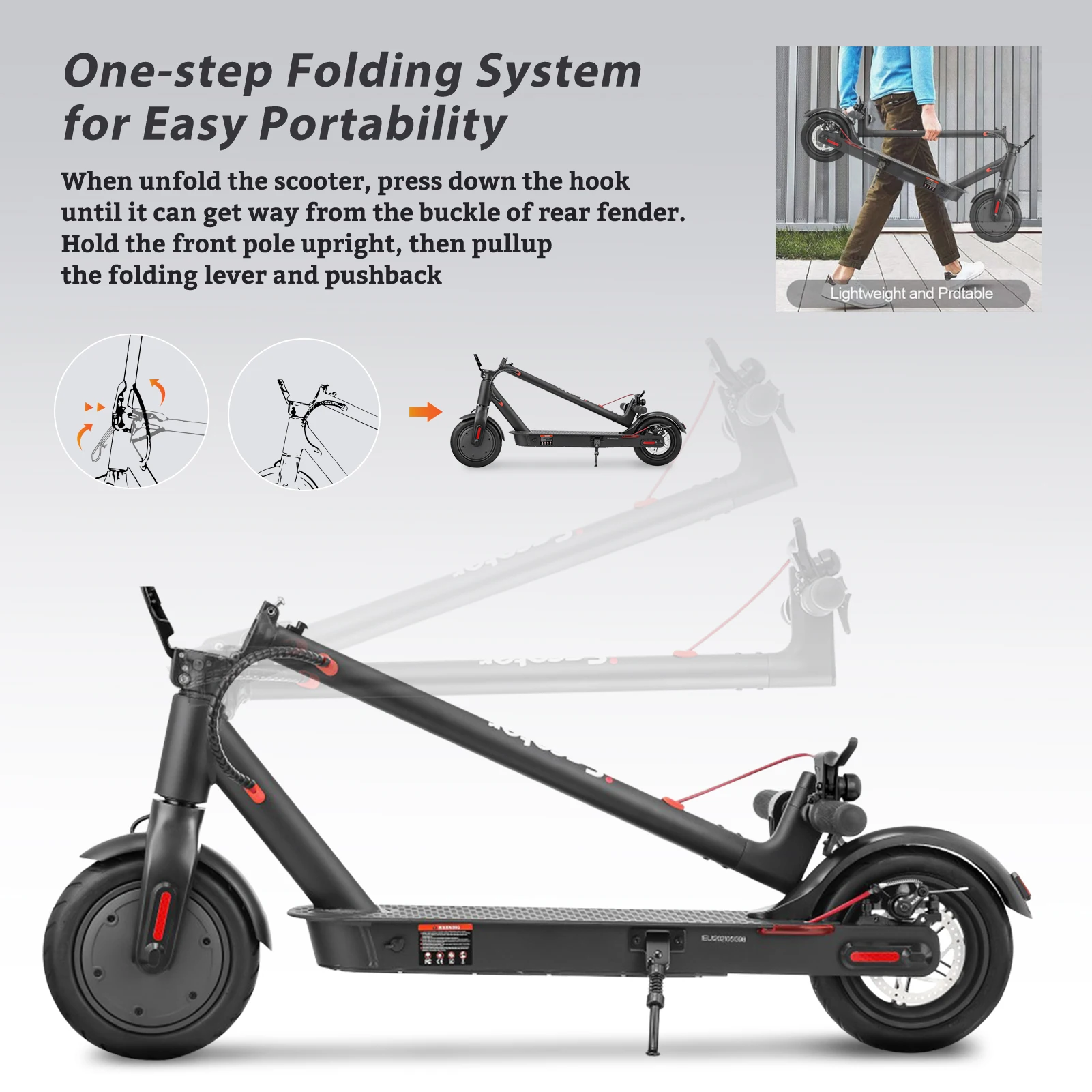 Isinwheel hot sale 350wt electric scooter 1 piece xioami 8.5 inch tire folding pure air pro road legal electric scooter