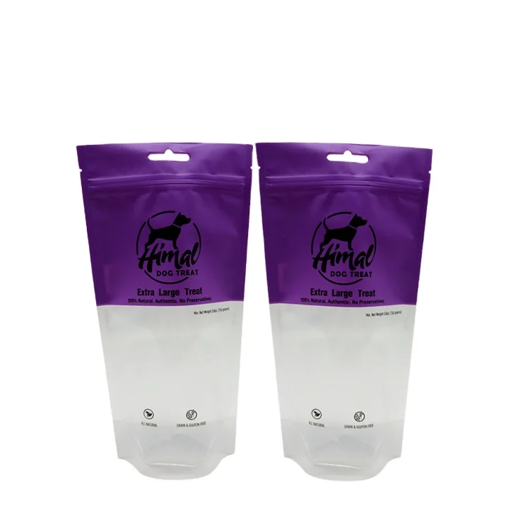 Custom Printed Biodegradable Stand up Pouch Plastic Pet Food Packaging with Window Ziplock and Mylar Bags