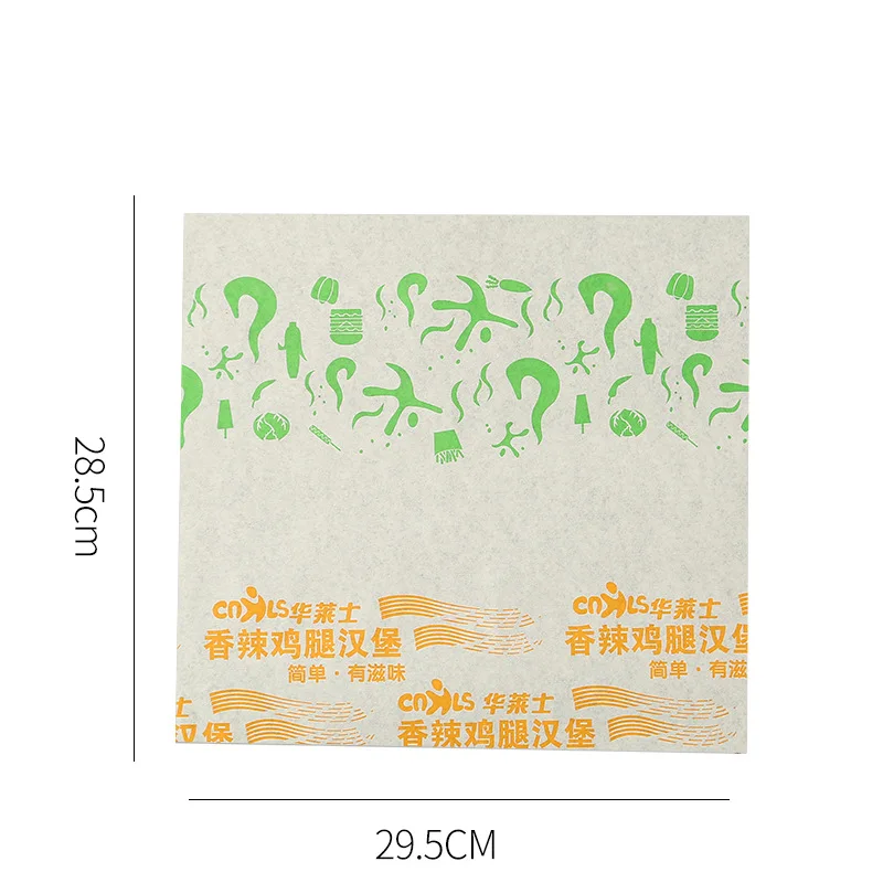 High quality custom logo wholesale grease proof wax paper PE coated packaging paper
