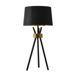 Indoor European Style Black and Gold Metal Restaurant Classical Tripod Table Lamp Desk
