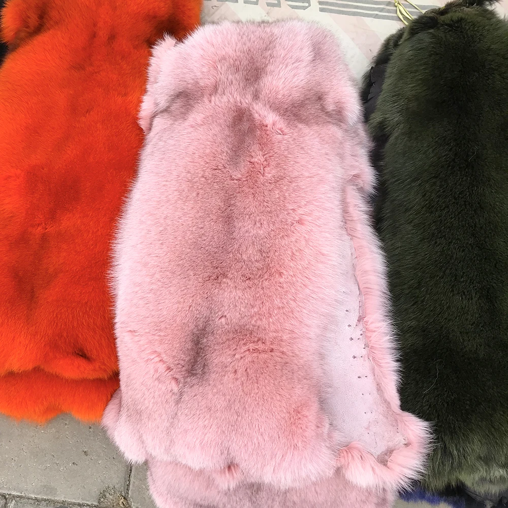 Genuine Fox Fur Pelt Large size Dyed Fox Fur Real Fox Fur Material for DIY crafts DIY