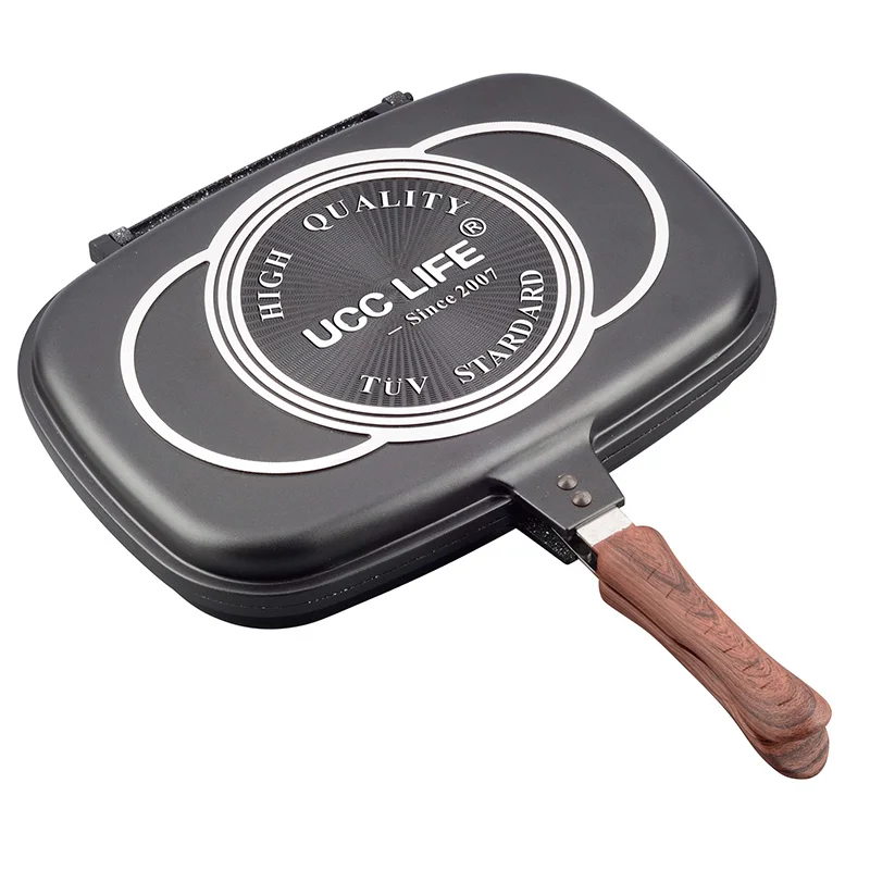 Ucclife cheaper aluminum die cast non-stick 36cm double pan  frying pan