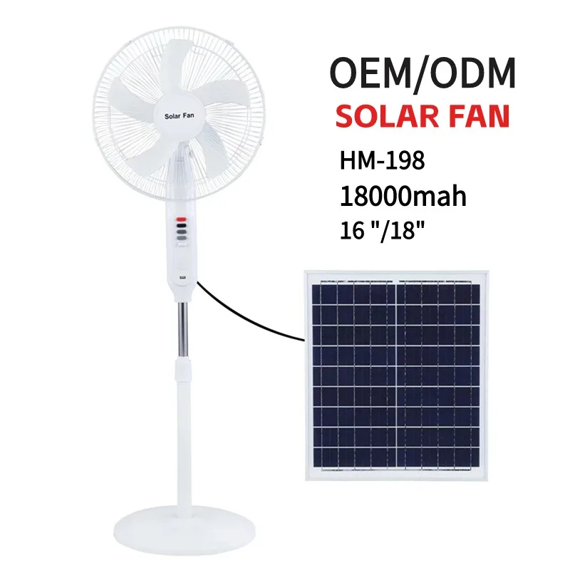 Small Panel Rechargeable Standing 18Inch Portable Outdoor Mini Lithium Battery Energy Light Electric 15W Dc Solar Fan