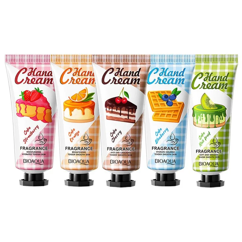 BIOAQUA Organic Fruits Strawberry Blueberry Cherry Orange Nourishing Anti-Wrinkle Smooth Skin Whitening Lotion Mini Hand Cream