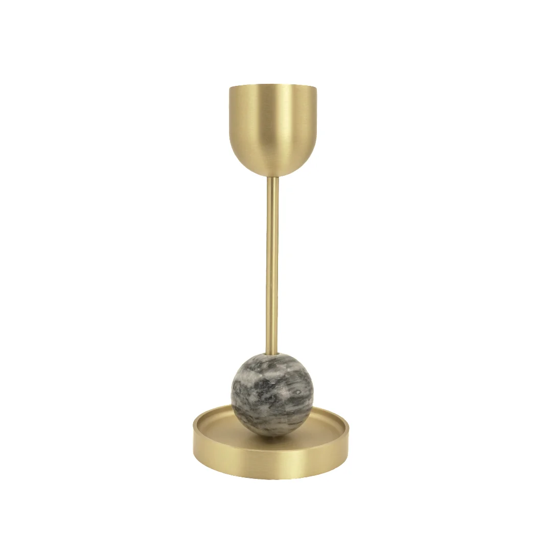 New Design Candlesticks Marble Brass Candle Holder For Wedding Table Decoration