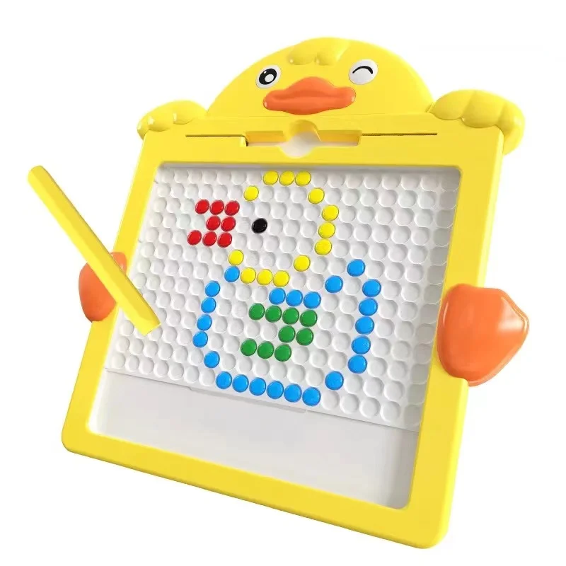 Magnetic Pen Drawing Board Little Yellow Duck Magnetic Bead Absorption Training Drawing Board Baby Toys