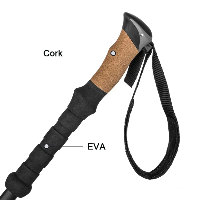 Hot Sale Adjustable Aluminum folding walking sticks foldable Trekking Hiking Poles collapsible